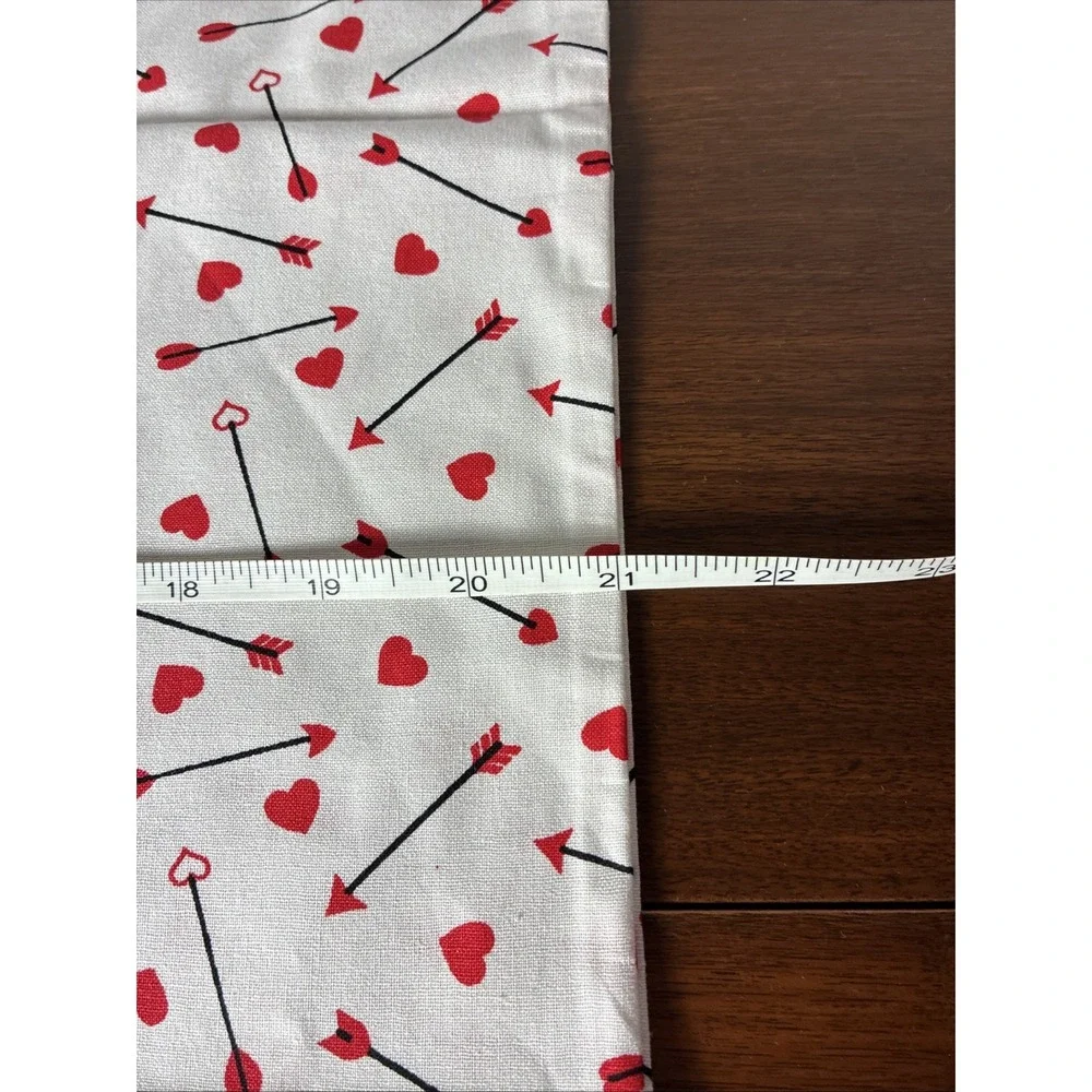 Valentine Hearts Red White Black Set of 2 Standard Pillowcases Homemade